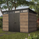 Keter Signature Collection 11x7 Modern Outdoor Storage Shed Walnut
