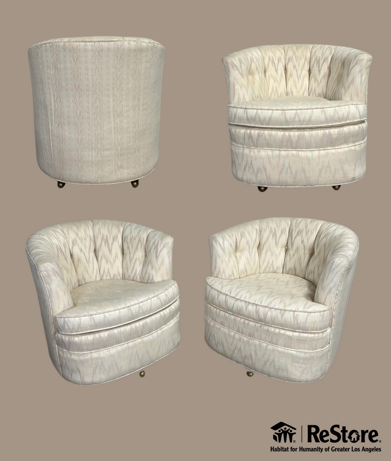 Century Furniture Cream Swivel Club Chair Set Of 2