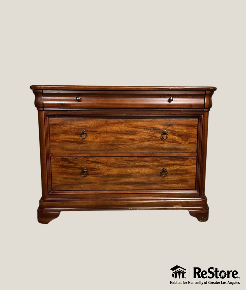 Rustic Cherry Sleigh 3-Drawer Dresser