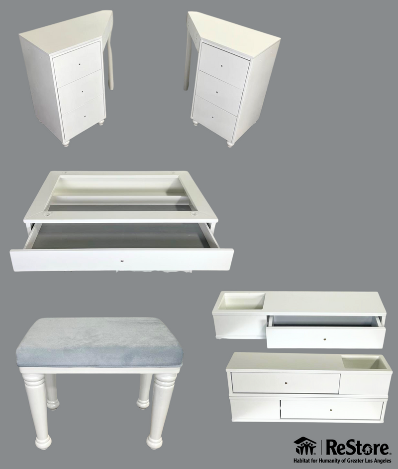 Furniture of America Tracie Luminous White Vanity Set