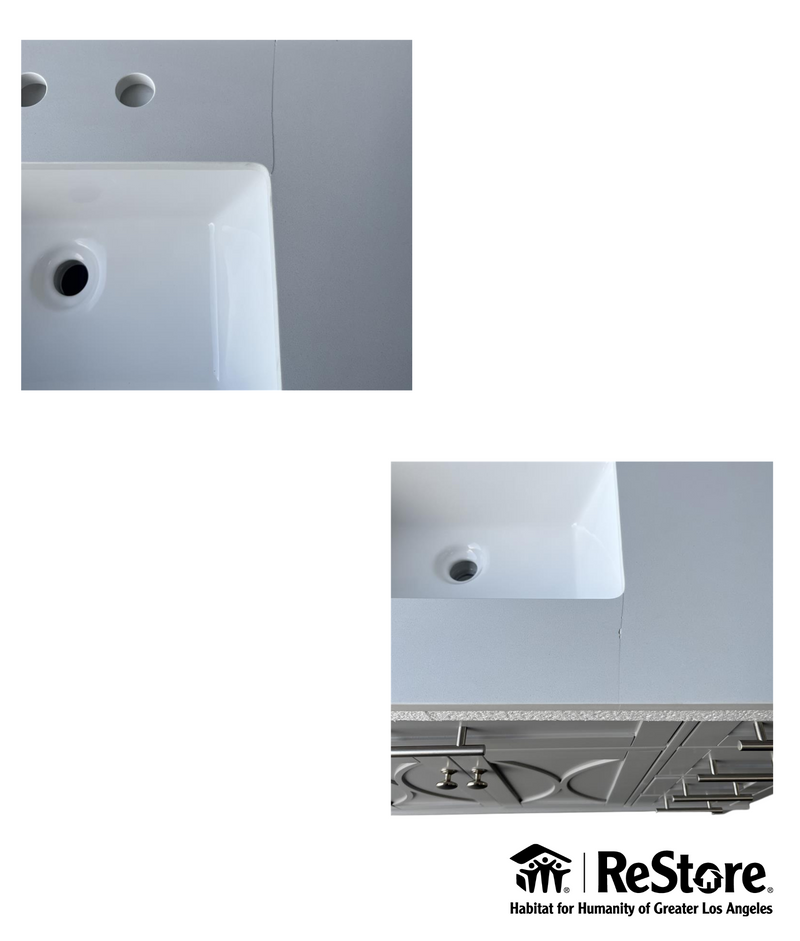 allen + roth Alcova 48-in Gray Undermount Single Sink Bathroom Vanity with White Engineered Stone Top