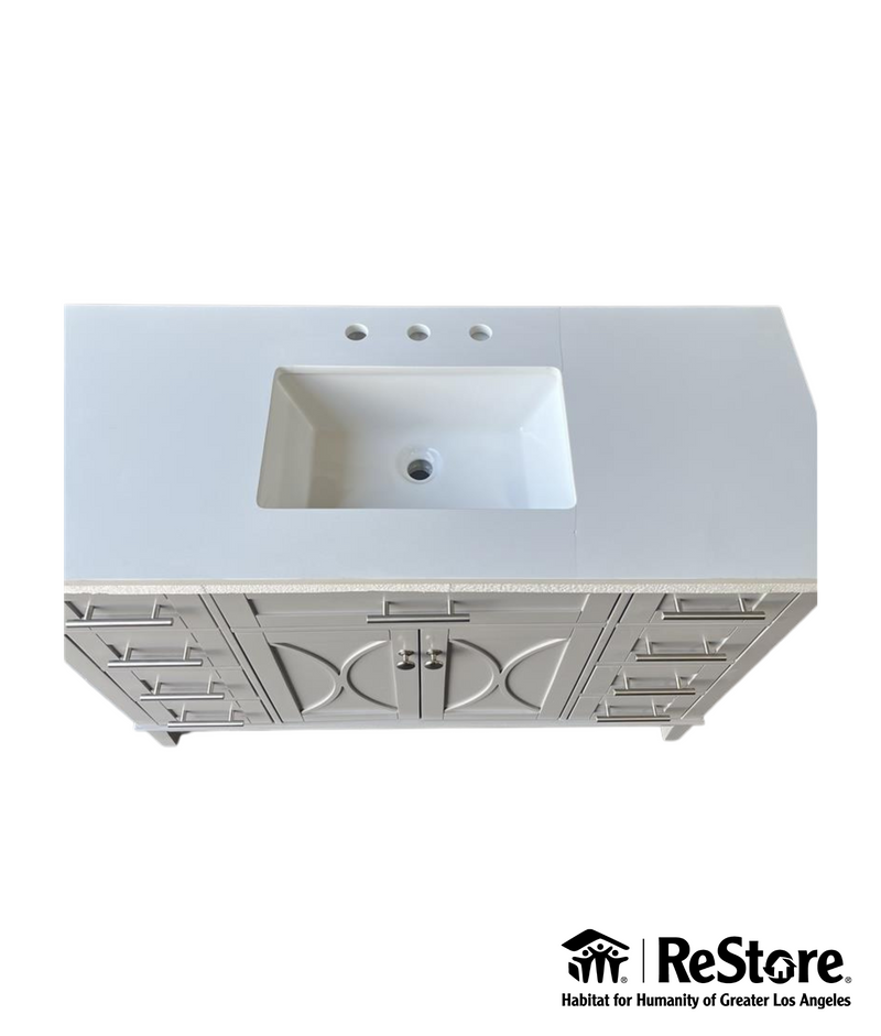 allen + roth Alcova 48-in Gray Undermount Single Sink Bathroom Vanity with White Engineered Stone Top