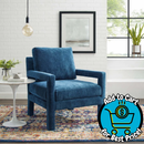 Crushed Performance Navy Velvet Armchair