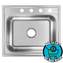 Elkay Drop-In 25-in x 22-in Satin Stainless Steel Single Bowl 4-Hole Kitchen Sink