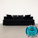 Modern Black Custom Sofa with Steel Block Legs – 90” Wide Contemporary