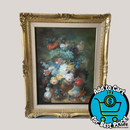 Heirloom Quality Floral Oil w/ Ornate Gold Frame Signed by T. Crowell