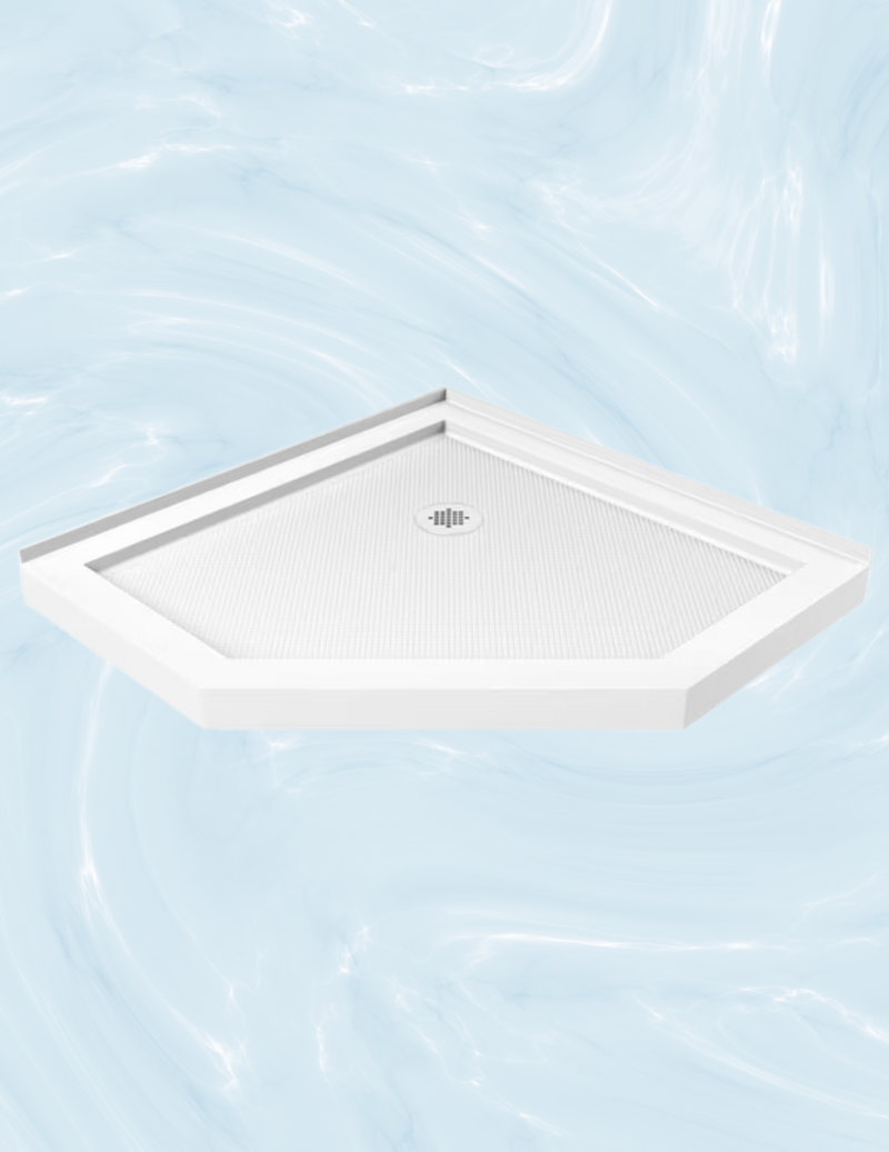 DreamLine SlimLine 38-in W x 38-in L with Corner Drain Double Threshold Neo-angle Shower Base