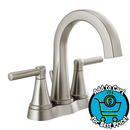 Delta Becker Spotshield Brushed Nickel Residential Handle Bathroom Sink Faucet with Drain