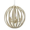 Palecek Madera Coastal Beach White Coco Beaded Round Chandelier