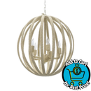 Palecek Madera Coastal Beach White Coco Beaded Round Chandelier