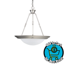 Sunset Lighting Two Light Bowl Pendant Faux Alabaster Glass  with Satin Nickel Finish