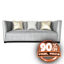 Bespoke Barrel Back Grey Velvet Sofa 96"