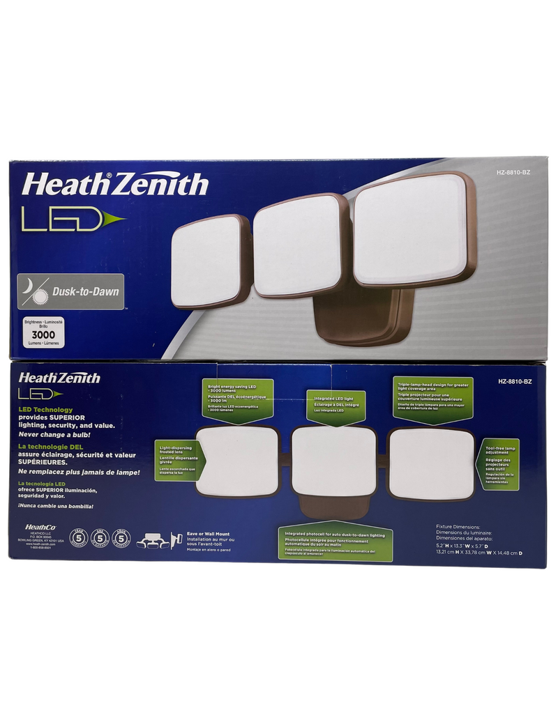 HEATH-ZENITH Dusk to Dawn Hardwired LED Bronze Security Light (2 set)