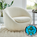 Better Homes & Gardens Mira Swivel Accent Chair, Cream Shearling