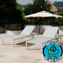 White Metal Adjustable Outdoor Chaise Lounge Chair Set of 2