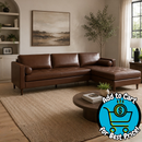 Noble House Vanlue Contemporary Faux Leather Sectional Sofa, Espresso