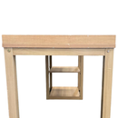 60” Modern Writing Desk with Open Storage Shelves – Light Oak Finish