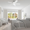 Honeywell Glen Alden 52-in White with White/Maple Blades Flush Mount Ceiling Fan With Light and Pull Chain Included 5 -Blade
