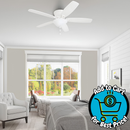 Honeywell Glen Alden 52-in White with White/Maple Blades Flush Mount Ceiling Fan With Light and Pull Chain Included 5 -Blade