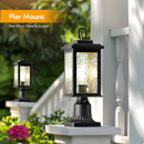 VIANIS Black Hardwired LED Dusk to Dawn Outdoor Pier-mounted light