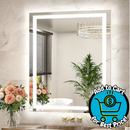 TETOTE 30x36 Inch LED Bathroom Vanity Mirror Tempered Glass Front And Backlit Dimmable 3 Color Lighted Mirror Frameless
