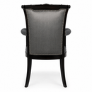 Neoclassical Upholstered Arm Chair Nailhead Trim Carved Wood Gray Velvet