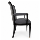 Neoclassical Upholstered Arm Chair Nailhead Trim Carved Wood Gray Velvet