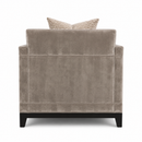 Taupe Velvet Upholstered Accent Chair Modern Track Arm Lounge Chair