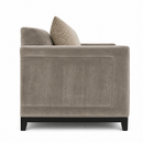 Taupe Velvet Upholstered Accent Chair Modern Track Arm Lounge Chair