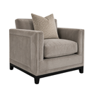 Taupe Velvet Upholstered Accent Chair Modern Track Arm Lounge Chair