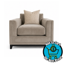 Taupe Velvet Upholstered Accent Chair Modern Track Arm Lounge Chair