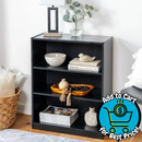 Mainstays 3-Shelf Bookcase with Adjustable Shelves, True Black Oak