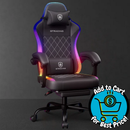 GTRACING RGB Ergonomic Gaming Chair with , LED Lights, Footrest, Lumbar Support, Black