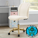 Mainstays Bouclé Armless Office Chair for Adults and Teens, Cream