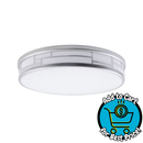 allen + roth Daphne 19-in Nickel Indoor 1 -Light LED Tunable White Flush Mount Light with Plastic Shade