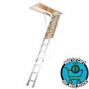 Werner Aluminum Folding Attic Ladder 8-ft to 10-ft with 375-lb Capacity