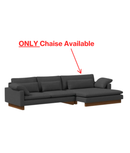 WE Harmony Double Wide Left Arm Chaise Grey Twill Fabric