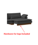 WE Harmony Double Wide Left Arm Chaise Grey Twill Fabric