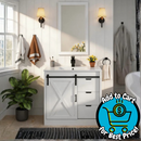 ChVans Farmhouse Freestanding Single Bath Storage Vanity Ceramic Sink