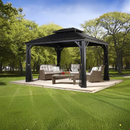 Messina Hardtop Gazebo, 10 ft. x 14 ft. Gray