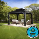 Messina Hardtop Gazebo, 10 ft. x 14 ft. Gray