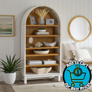 Better Homes & Gardens Juliet Open Arch Bookcase, White and Light Honey