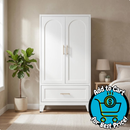 Homy Casa 60" Armoire Wardrobe Closet for Bedroom Storage, White