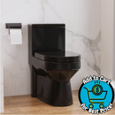 DeerValley Liberty Glossy Black Round Standard Height 12-in Rough-In WaterSense 1.6 GPF Dual Flush Soft Close 1-piece Toilet