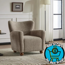 Christopher Knight Home Wingback Chair, Boucle Upholstered Accent Chair with Solid Wood Legs, Light Brown