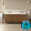 OVE Decors Gabi 72" Warm Walnut Vanity  Double Sink with White Engineered Stone Top