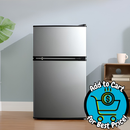 Mainstays 3.2 cu ft 2-Door Compact Refrigerator with Freezer, Stainless-Steel