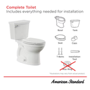 American Standard Edgemere White Round Chair 2-piece Toilet