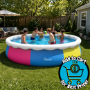 EVAJOY 15ft X 35in Inflatable Top Ring Swimming Pool Set with Pump Blue