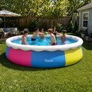 EVAJOY 15ft X 35in Inflatable Top Ring Swimming Pool Set with Pump Blue
